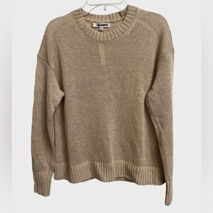 NWT Madewell Women's Linen Pullover Long Sleeve Sweater XXS Oat Preppy Coastal